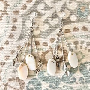 Silver Shell Boutique Spindle Statement Earrings